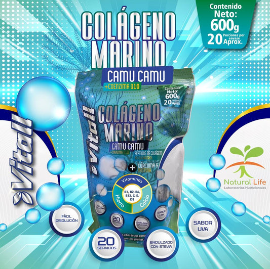 Colágeno Marino Hidrolizado + Camu Camu | Regeneración Total Evitall